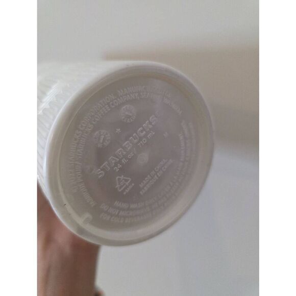 Starbucks 2023 White Pearl Shell Mermaid Siren Scales Cold Cup Tumbler 24oz - Picture 4 of 6